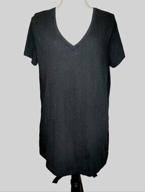Merona Black V-neck Short Sleeve 100% Cotton T-shirt Size XL